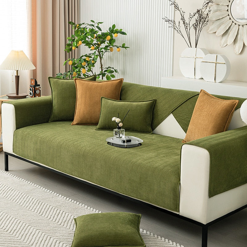 Luxurious Herringbone Chenille Sofa Protector