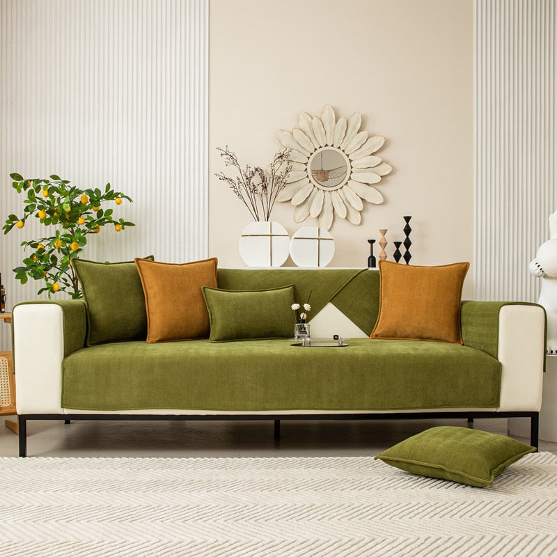 Luxurious Herringbone Chenille Sofa Protector